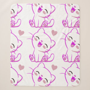 Couverture Sherpa CUTE RIRE PETITE CUISINE Fuchsia