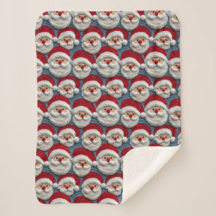 Couverture Sherpa Cute Santa Claus Crochet Motif