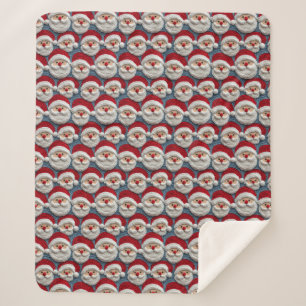 Couverture Sherpa Cute Santa Claus Crochet Motif