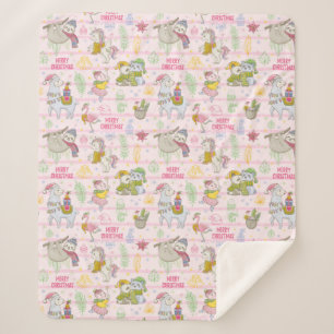 Couverture Sherpa Cute Tropical Christmas Sherpa Blanket