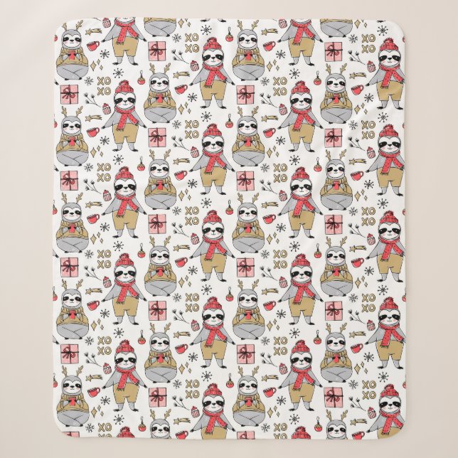 Couverture Sherpa Cute Tropical Christmas Sherpa Blanket (Devant)