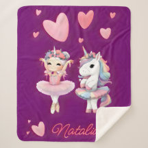 Cute Violette Ballerina Unicorn Blanche polaire
