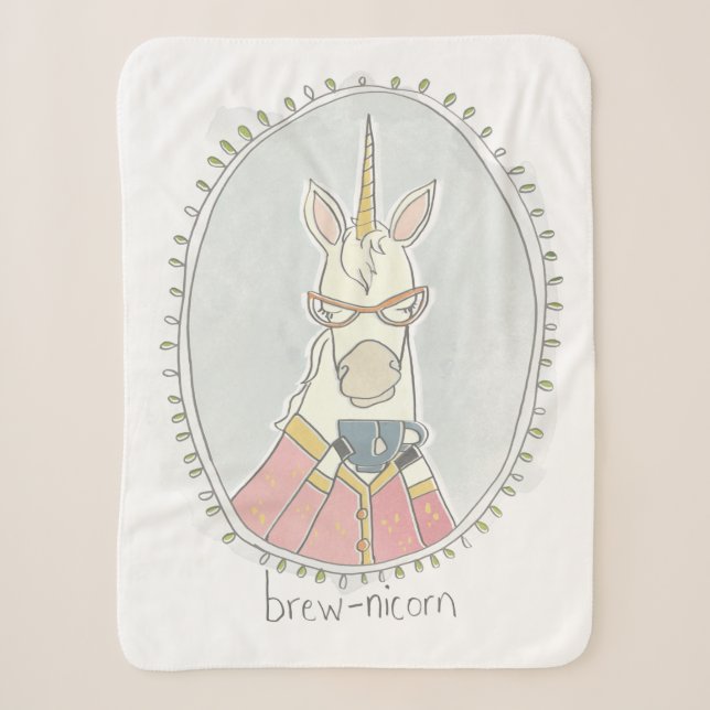 Couverture Sherpa Cutie caféinée | Brew Unicorn (Devant)