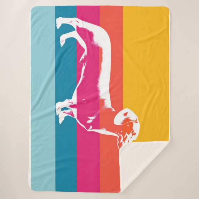 Couverture Sherpa Dachshund by colorful stripes (Devant)