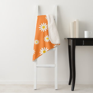 Couverture Sherpa Daisy Meadows Orange