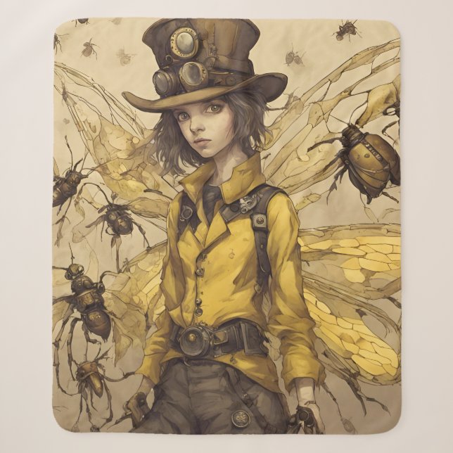 Couverture Sherpa Dame Insecte Steampunk (Devant)