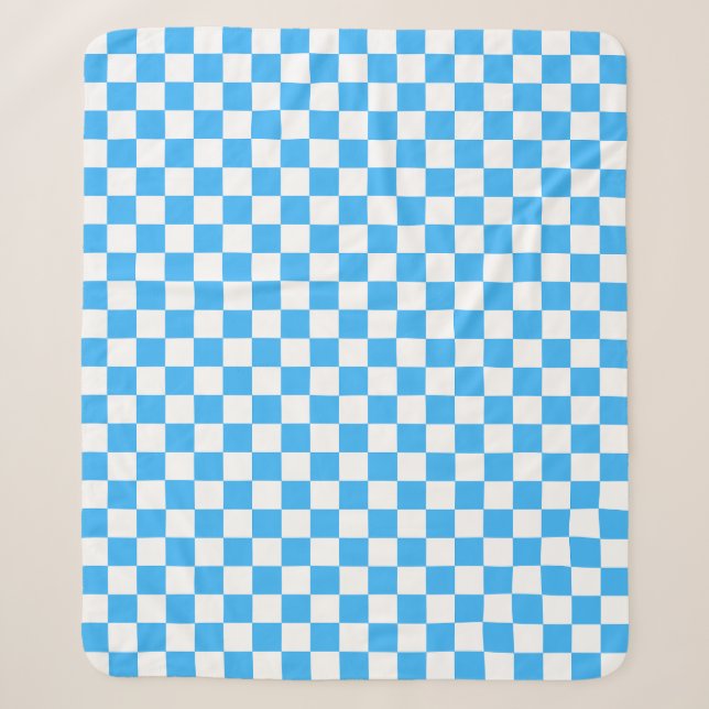 Couverture Sherpa Damier bleu clair classique  (Devant)
