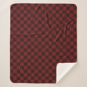 Couverture Sherpa Damier Rouge et Noir Éclatant