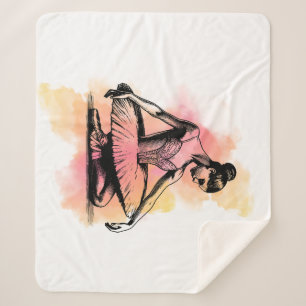 Couverture Sherpa Danseuse de ballet dansant en couleur