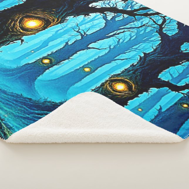 Couverture Sherpa Dark Fantasy Eyeball Forest Design (3/4)