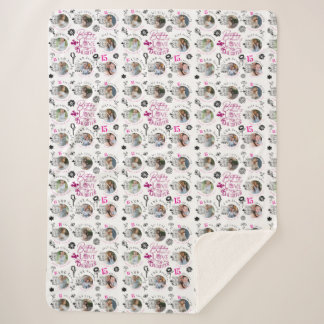 Couverture Sherpa Daughter Birthday Photo Collage Typography 