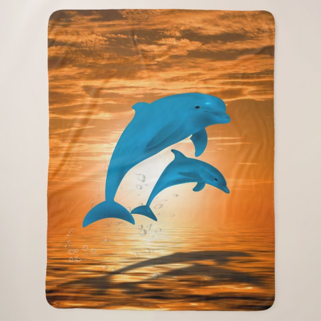 Couverture Sherpa Dauphins (Devant)