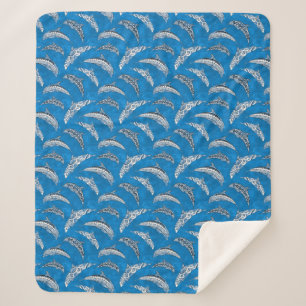 Couverture Sherpa Dauphins tribaux de l'océan bleu hawaïen