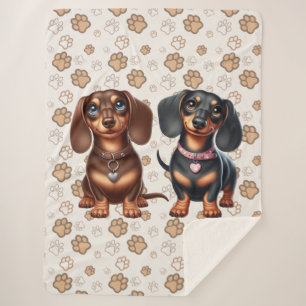 Couverture Sherpa De mignons amis dachshund