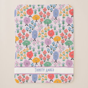 Couverture Sherpa De mignons monstres de fureur dans une prairie fle