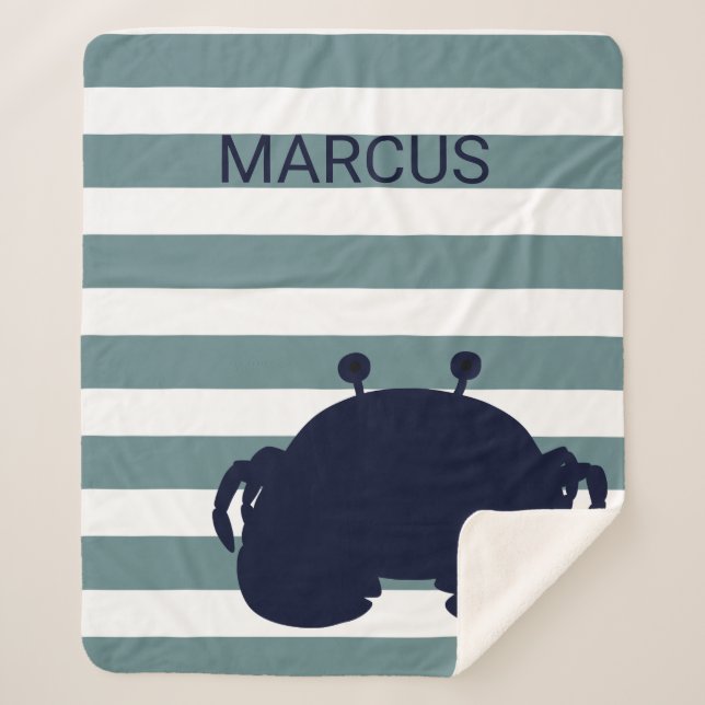 Couverture Sherpa Décor nautique mignon de crèche d'océan d'animal (Devant)