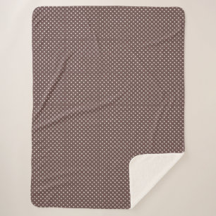 Couverture Sherpa Décoration Rétro Cosy à Points noirs Ivoire Marron