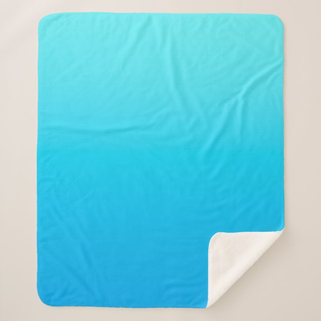 Couverture Sherpa Dégradé de couleur bleu (Devant)