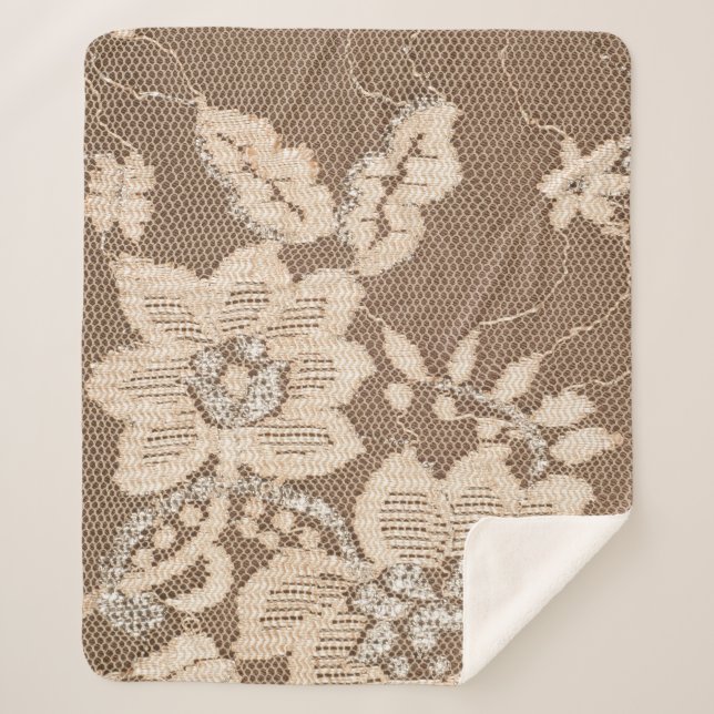 Couverture Sherpa Dentelle Delicacy : White Fabric Artistry (Devant)