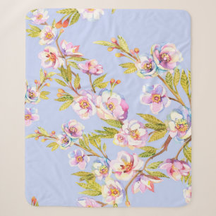Couverture Sherpa Des sources de pommiers à fleurs ou de cerisiers s