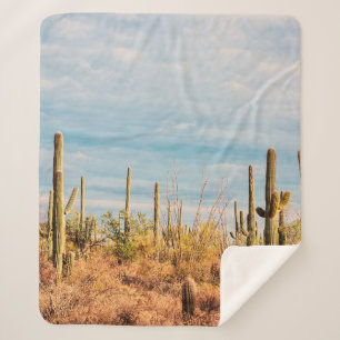Couverture Sherpa Désert avec les cactus du Saguaro