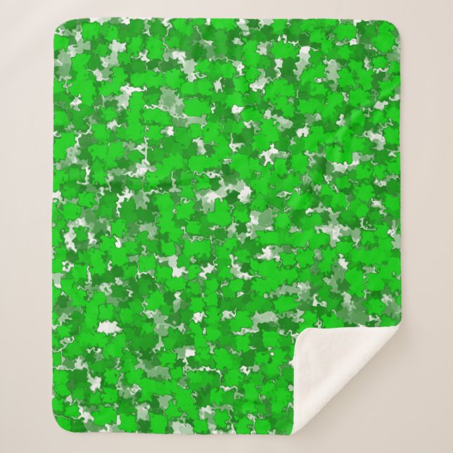 Couverture Sherpa Design d'art Abstrait Foliage vert (Devant)