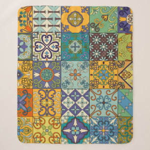 Couverture Sherpa Design de carreaux Talavera portugais