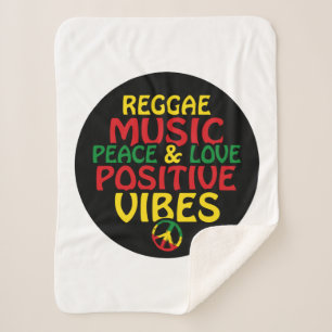Couverture Sherpa Design de reggae avec des citations positives et d