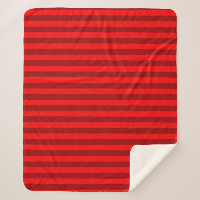 Couverture Sherpa Design des rayures rouge et marron (Devant)