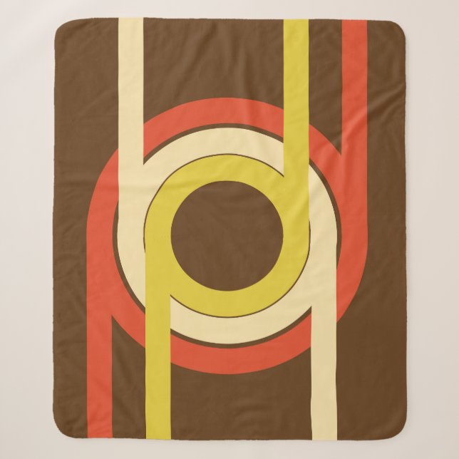 Couverture Sherpa Design d'inspiration Retro Golden Ratio. (Devant)