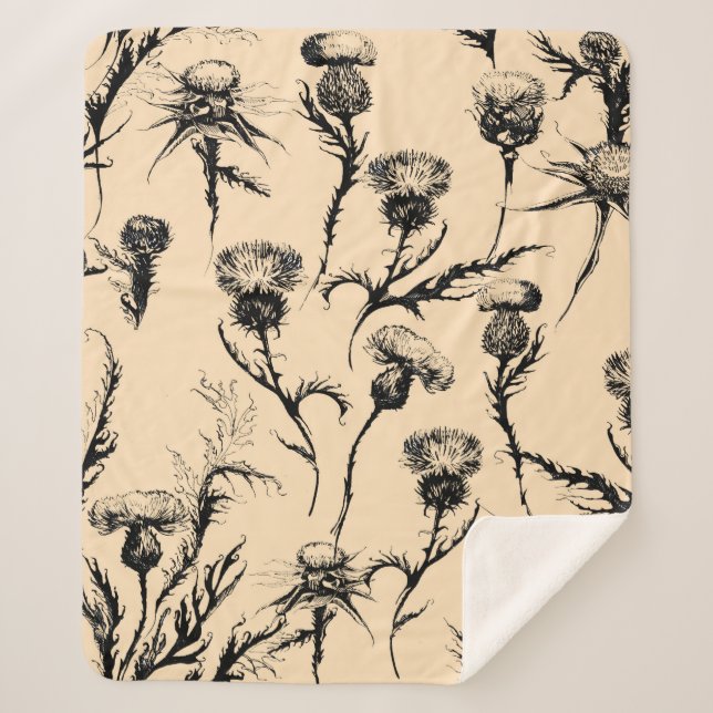 Couverture Sherpa design floral, décoration d'intérieur, décoration  (Devant)