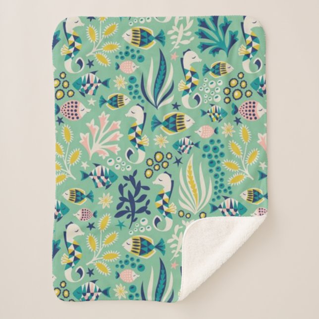 Couverture Sherpa Design sous-marin tendance (Devant)