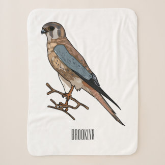 Couverture Sherpa dessin animé d'oiseau-kestrel américain