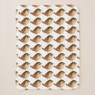 Couverture Sherpa Dessin Animé d'Oiseau Moineau
