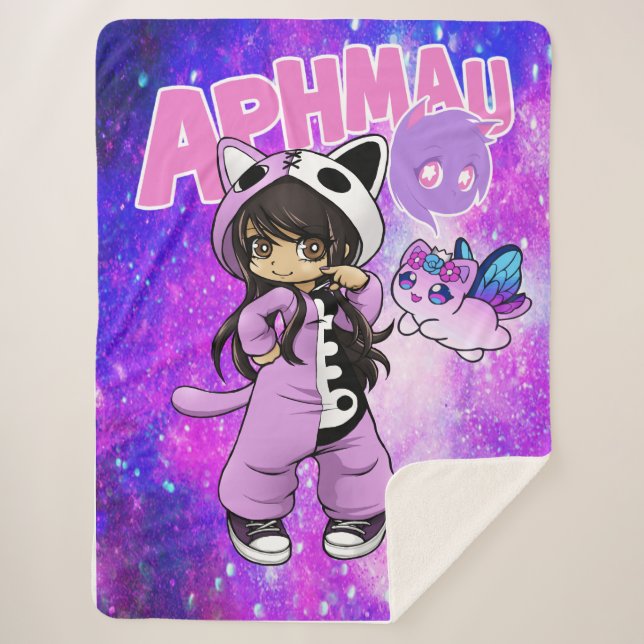 Couverture Sherpa Dessin d'Aphmau (Devant)