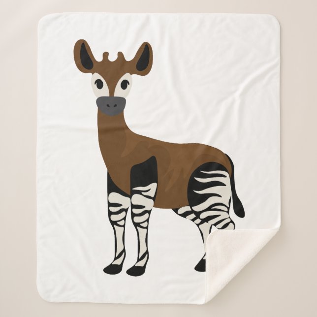 Couverture Sherpa Dessin d'Okapi, Animal Majestic Okapi, Amateurs d' (Devant)