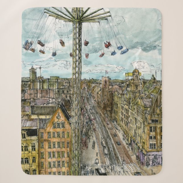 Couverture Sherpa Destinations | Watercolor European Swing Ride (Devant)