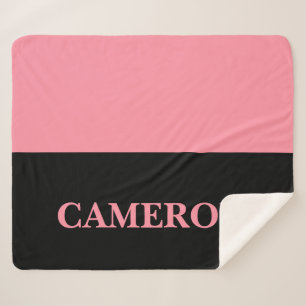 Couverture Sherpa Deux couleurs tendance   Nom   Rose noir et Saumon