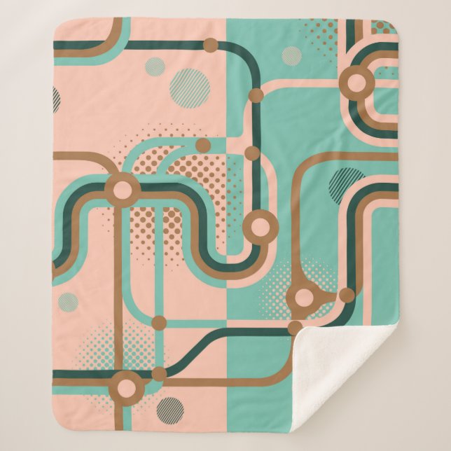 Couverture Sherpa Deux motifs sans couture dans des couleurs différe (Devant)