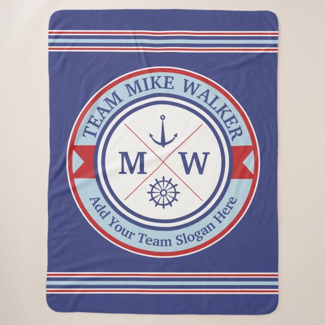 Couverture Sherpa Devise nautique de barre de roue d'Ancre de logo (Devant)