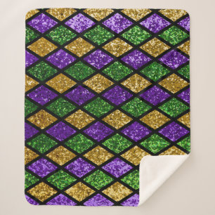 Couverture Sherpa Diamants de paillettes scintillants, arrière - pla