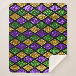 Couverture Sherpa Diamants de paillettes scintillants, arrière - pla