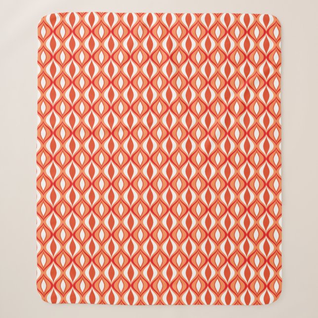 Couverture Sherpa Diamants modernes du milieu du siècle, orange et b (Devant)