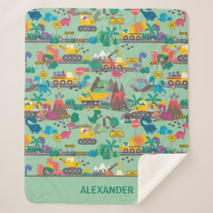 Couverture Sherpa Dinosaur enfants de construction personnalisée
