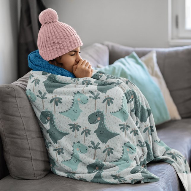 Couverture Sherpa Dinosaur Simple Scandinave Enfant Design (Dinosaur Simple Scandinavian Child Design Sherpa Blanket)