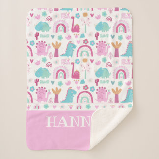 Couverture Sherpa Dinosaure de puissance féminine personnalisée