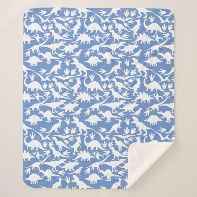 Couverture Sherpa Dinosaures motif 01 w. BG LBlue (Devant)