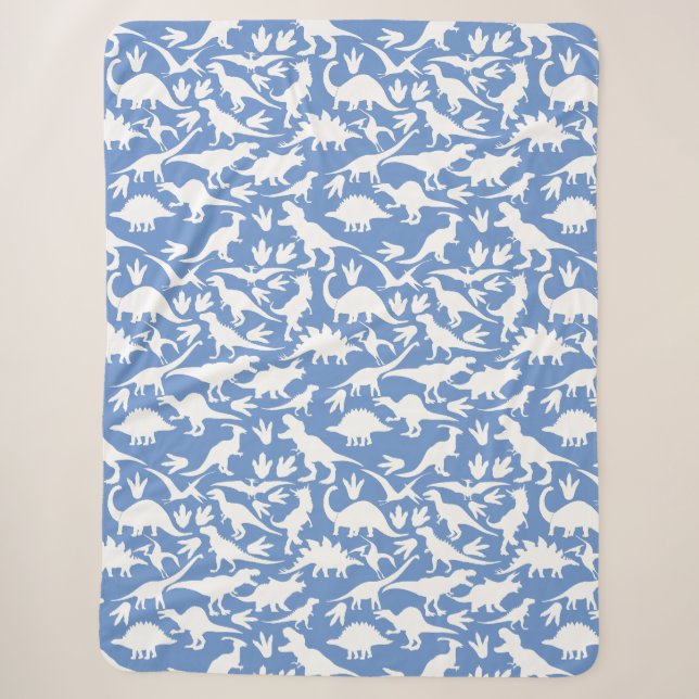 Couverture Sherpa Dinosaures motif 01 w. BG LBlue (Devant)