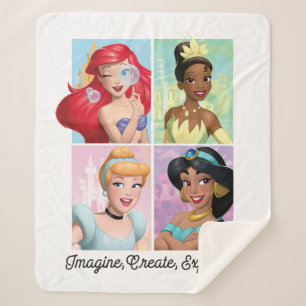 Couverture Sherpa Disney Princesse "Imaginez, Créez, Explorez !"