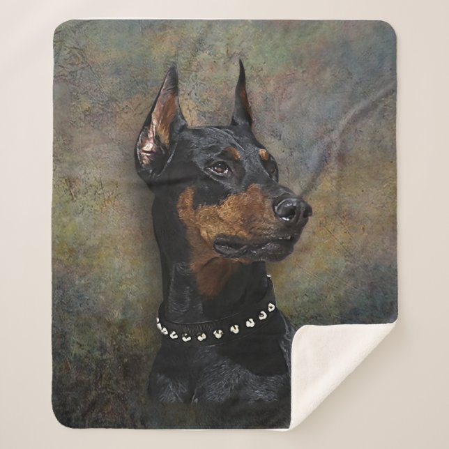 Couverture Sherpa Doberman (Devant)